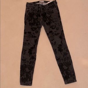 Current Elliot Black Jeans with Velvet Detail